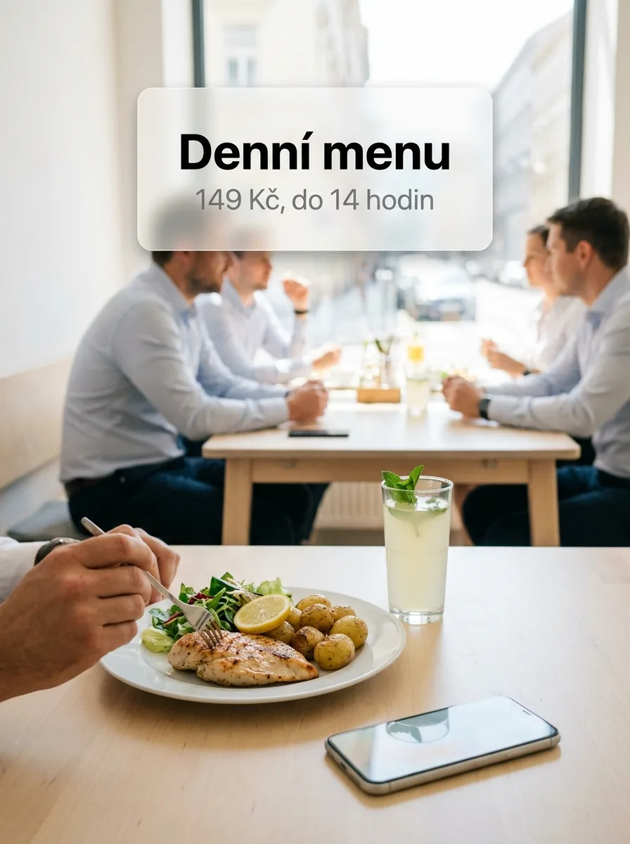 Kuřecí prsa s bramborami jako denní menu v bistru